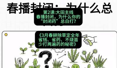 第2节：大田主线，春播封闭，为什么你的&ldquo;封闭药&rdquo;总白打？，课程：《3月春耕除草定全年：省钱、省药、不烧苗、少打两遍药的秘密》