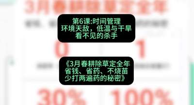 第6节：时间管理环境天敌，低温与干旱&mdash;&mdash;看不见的杀手，课程：《3月春耕除草定全年：省钱、省药、不烧苗、少打两遍药的秘密》